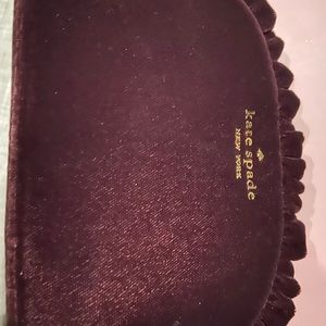 Kate spade burgundy velvet make up case. Firm